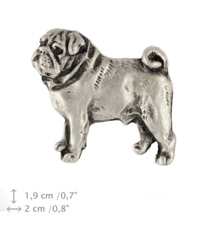 Mops pin posrebrzony Art-Dog